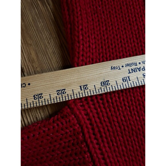 Womens 18W Red Acrylic Hand Knit Christmas Tree Teddy Bear Gift Ugly Sweater - Picture 4 of 5